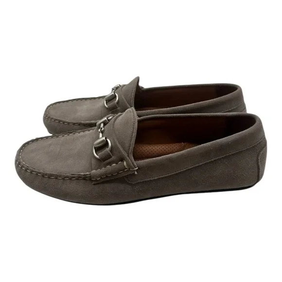 Allen Edmonds Sebastian BIT Driving Loafers Mens 9.5 D Grey Suede‎ Slip On Shoes